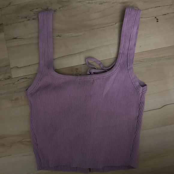 Y2K PURPLE LACE UP CROP TOP S - Picture 3 of 3